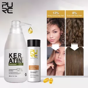 PURC 300ml Brazilian Keratin Hair Treatment 100ml Purifying Shampoo Professional - Picture 1 of 10