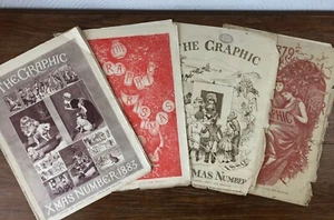 4x THE GRAPHIC Christmas Numbers (only covers - Fair cond.) 1879 1880 1881 1883 - Picture 1 of 17