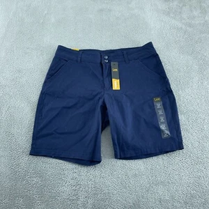 Lee Womens Straight Fit Bermuda Shorts Size 14M Navy Lightweight Cotton NWT 0256 - Picture 1 of 11