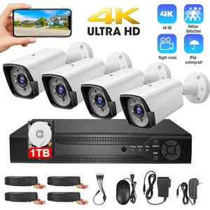 Sistema de cámara de seguridad para el hogar 4 cámaras de seguridad para casa oficina con disco duro de 1 TB - Imagen 1 de 16