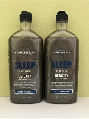 (2) Bath & Body Works Sleep Detoxify BLACK CHAMOMILE Body Wash 10oz NEW - Image 1 of 2