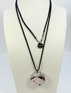 Aura by SWAROVSKI Pink Rhinestone Locket Pendant Necklace EMPTY - NO GLOSS - Picture 1 of 6