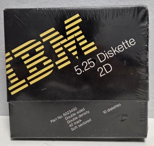 NEW IBM 5.25" 2D Floppy Diskettes 10 Pack Double Density NOS SEALED - Picture 1 of 2