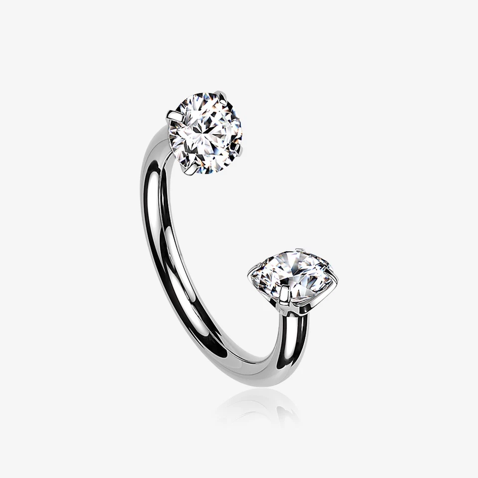 Barra de herradura roscada internamente brillante gema punta de titanio grado implante Foto 1 de 1