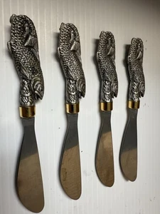 Arthur Court Stainless Steel Salmon Spreaders Set Of 4 Cheese, Jam, Jelly - Picture 1 of 6