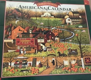 Charles Wysocki Vintage 1999 Americana Kalender unbeschriftet Volkskunstdrucke - Bild 1 von 7