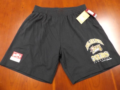 MITCHELL & NESS NBA HWC PHILADELPHIA 76ERS BLACK MESH PRACTICE SHORTS SIZE XL - Image 1 of 4