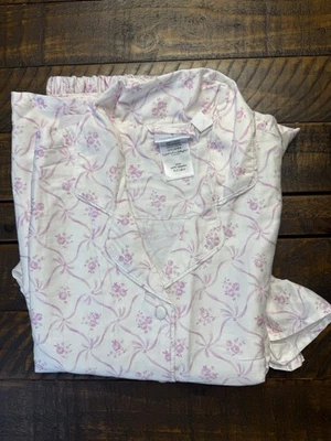 Pottery Barn Teen SM LoveShackFancy Floral Trellis Sateen Pajama Set Blush New - Image 1 of 3