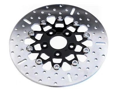 EBC 10 Button Floater Wide Band Brake Rotor - Black Motorcycle Street RSD020BLK - Image 1 of 4