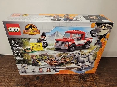 LEGO #76946 NEW SEALED BOX Jurassic World: Blue & Beta Velociraptor Capture - Image 1 of 4