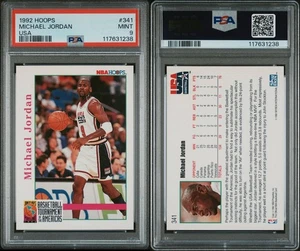 1992 Hoops Michael Jordan #341 PSA 9 Mint Basketball Card USA OLYMPIC TEAM - Picture 1 of 3