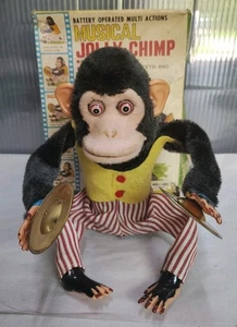 Vintage Musical Jolly Chimp Plays Cymbals Daishin Japan In Box For Parts Only - Picture 1 of 24
