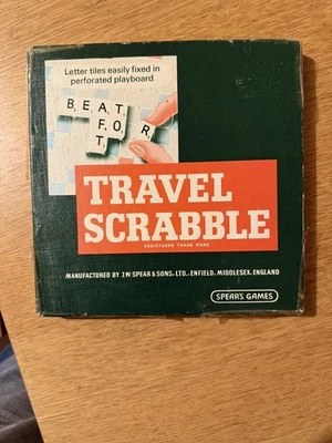 Vintage 1970's Travel Scrabble set by Spear's Games Boxed & complete Set - Image 1 of 4