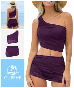 Conjunto de bikini para mujer y dama talla 14 16 sin aros acolchado top retro falda de natación calzoncillo - Imagen 1 de 8