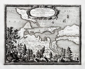 Kristianopel Blekinge Sverige Sweden Kupferstich Pufendorf Dahlberg 1697 - Picture 1 of 1