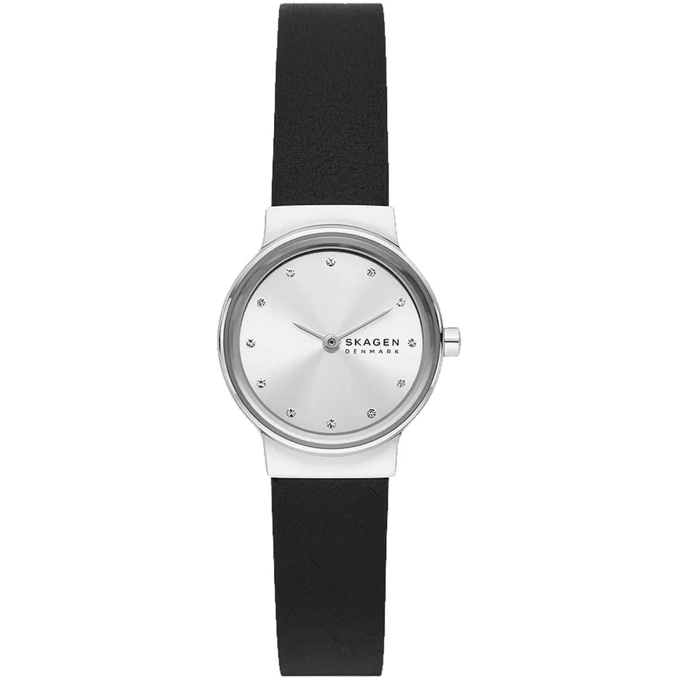 Skagen Women's Watch Freja Quartz Silver Dial Black Leather Strap SKW3119 - image 1 of 1