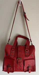 Mulberry Roxanne Red Leather Satchel Hand Bag Tote Purse Large Women’s - Bild 1 von 20