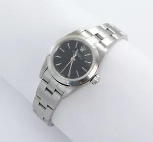 Rolex Oyster Perpetual black Dial 2003 Edelstahl Automatik Damenuhr Ref 76080 - Bild 1 von 5