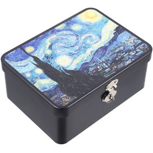  Vintage Storage Box Tinplate Case Portable Jewelry Box Metal Container With