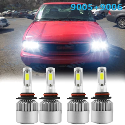 For GMC Sonoma 1994-2004 4PC Front LED Headlight High Low Beam Bulbs Combo 6000K - Image 1 of 4