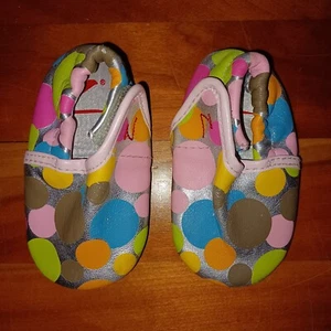 Zutano Mädchen Schuh 6 12 Monate gepunktet rosa silber mehrfarbig bunt - Bild 1 von 4