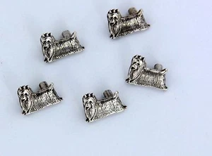 CONCHO 20 PIECES Yorkshire YORKIE Terrier 6mm Conchos Silver Enmon NEW - Picture 1 of 1