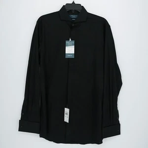 Perry Ellis Smokinghemd 15,5 34/35 SLIM FIT schwarz französische Bündchen bügelfrei Neu mit Etikett - Bild 1 von 12