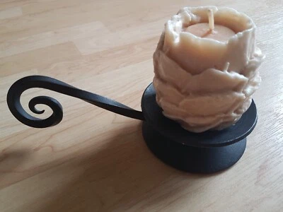 ALTER KERZENSTÄNDER KERZENHALTER SCHWER ANTIK MIT KERZE RUSTIKAL DEKORATION - Bild 1 von 4