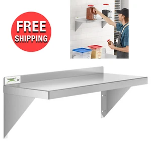12"x30" Stainless Steel Commercial Restaurant Kitchen 18 Gauge Solid Wall Shelf - Picture 1 of 7