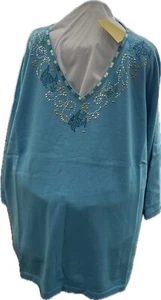 NWT Quacker Factor, Size 3X, light sweater, blue, all seasons, beautiful - Picture 1 of 7