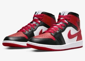 Nike Air Jordan 1 Mid "Bred Toe" BQ6472-079 Women´s Size EU-44.5 US-12 UK-9.5 - Foto 1 di 6