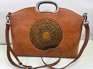 Artic Hunter Genuine Leather Top Handle Women’s Handbag Organizer Vintage Totem - Picture 1 of 6