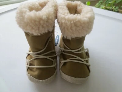 NUEVO Infantil 12-18 meses AZUL MARINO Imitación Gamuza Tostado Botines Zapatos Piel Nuevo con Etiquetas Foto 1 de 4