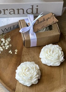 PERSONALISED wedding favour candles, Rose soy wax candle, Baby shower, Scented - Picture 1 of 14