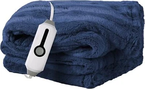 Electric Heated Blanket 72"x 84" Soft Faux Fur Electric Blanket 4 Heating Levels - Picture 1 of 7