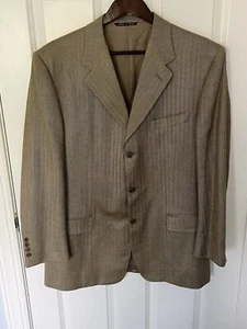 Canali 70% Silk 30% Wool Herringbone Blazer Sports Coat 42L EU 52L Made in Italy - Picture 1 of 8
