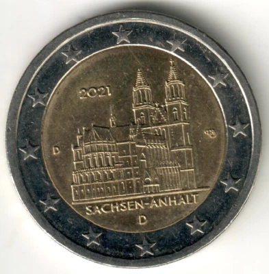 Germany - 2021D - 2 Euro - Bundesländer - Sachsen-Anhalt - #10612 - Image 1 of 2