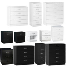 White Black Modern Chest of Drawers 1/2/3/4/5 Nightstand Side Table Bedroom