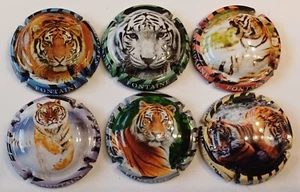 6 BELLES CAPSULES CHAMPAGNE FONTAINE SALOME LES TIGRES REF N°8 a 8e NEWS - Picture 1 of 1