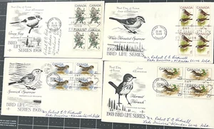 Canada 1968 Rose Craft Set of 4 FDC #478, 496-8, Birds, matching address, C13 - Picture 1 of 2