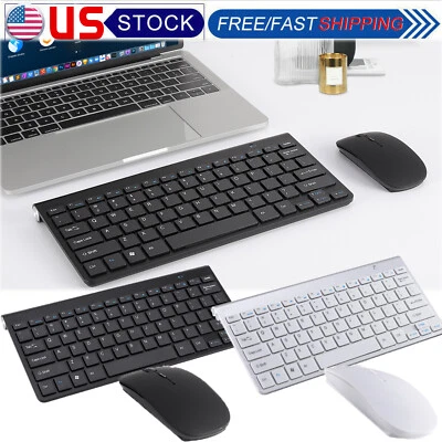 Juego combinado de teclado y mouse inalámbricos 2.4G para PC computadora portátil tamaño completo delgado Foto 1 de 4