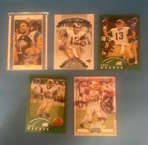 Lote de 5 tarjetas de fútbol americano Kurt Warner HOF Rams Cardinals (S605) - Imagen 1 de 2