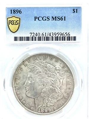 1896 Morgan Dollar PCGS MS61 Certified 43959656 - Image 1 of 2