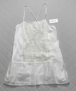 Banana Republic Cami Tank Women’s Medium White Sleeveless Strappy Summer - Picture 1 of 13
