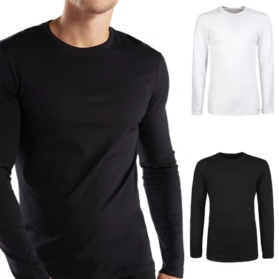 Set 2 Pezzi T-Shirt Manica Lunga Uomo Maglia Cotone Maglie Maniche Lunghe VEQUE - Immagine 1 di 2