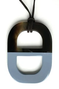 camilieri Horn Anhänger Kette Hornanhänger braun grau NEU - Bild 1 von 1