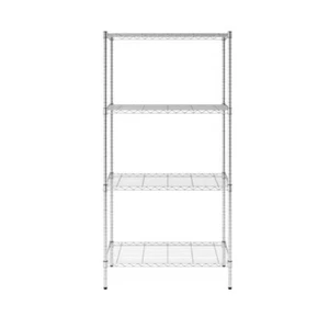 4 Tier Metal Storage Rack Shelving Wire Shelf Kitchen Office Unit Stand - Picture 1 of 4