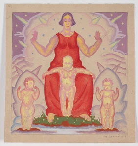 Josef Lacina (b. 1899) "Maternity" 1926, watercolor - Picture 1 of 1