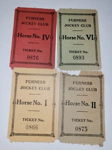 lot (4) 1939 - 1940 Bermuda Furness Jockey Club Ticket Stub Horse Racing - Picture 1 of 3