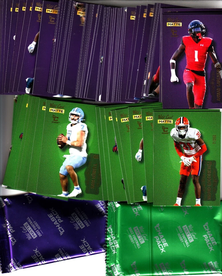 2022 WILD CARD MATTE  PURPLE & GREEN CHASE PACK ROOKIES-FINISH YOUR SET #/250 - Image 1 of 1